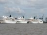 Vier Schiffe an der Columbuskaje in Bremerhaven. Jetzt auch im neuen Katalog Seereisen 2018. Foto: lenthe/touristik-foto.de