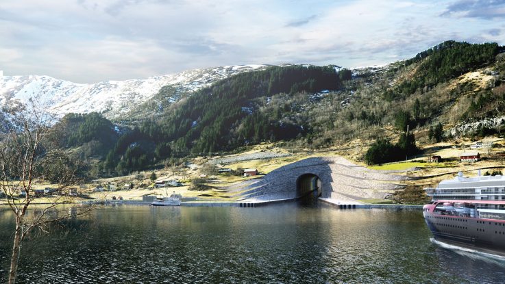 In Norwegen wird derzeit ein Tunnel für Schiffe geplant. Foto: Norwegian Coastal Administration