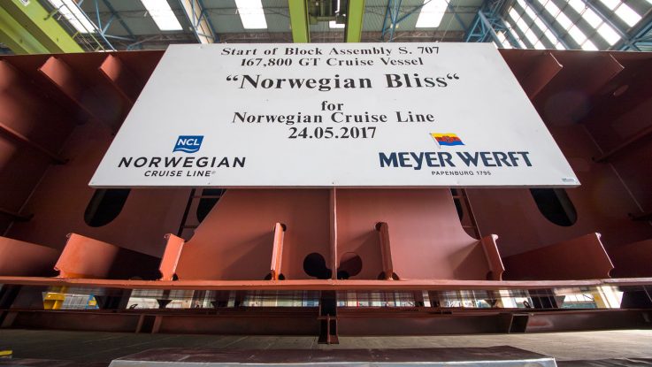 Kiellegung der Norwegian Bliss in Papenburg. Foto: Norwegian Cruise Line